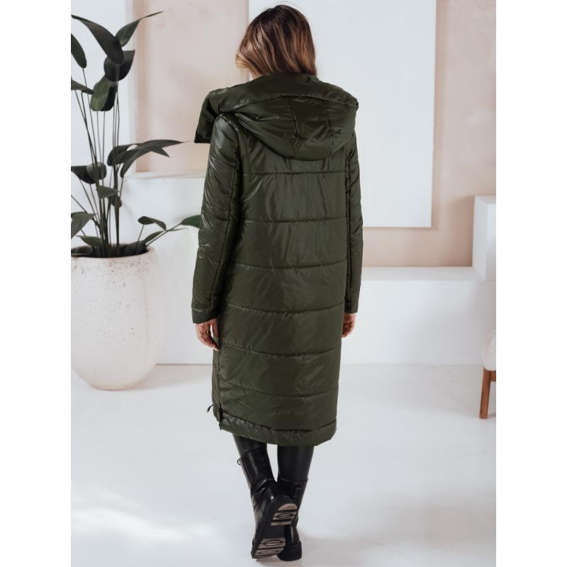 Dámska prešívaná prechodná bunda ORVITA s kapucňou, zelená