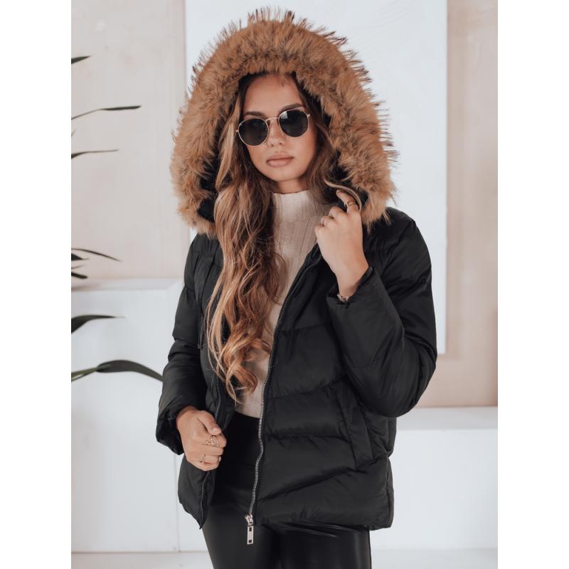 Dámska prešívaná bunda, čierna