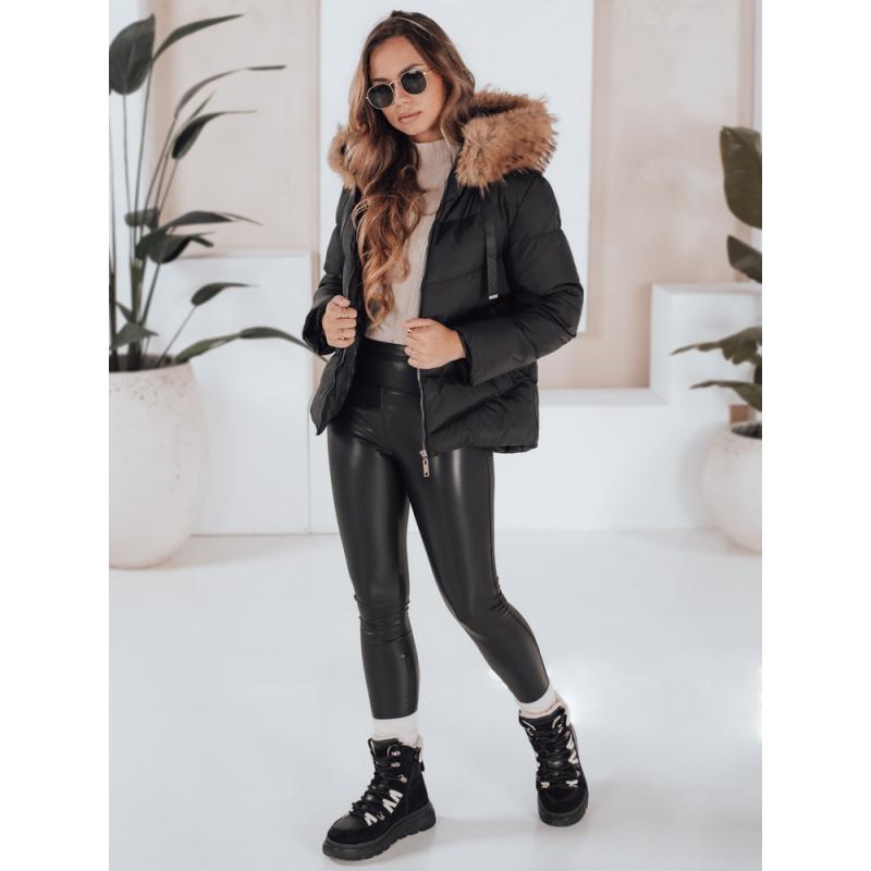 Dámska prešívaná bunda, čierna