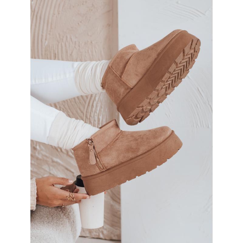 Dámské sněhové boty na platformě béžové