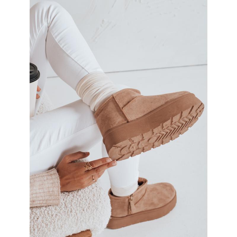 Dámské sněhové boty na platformě béžové