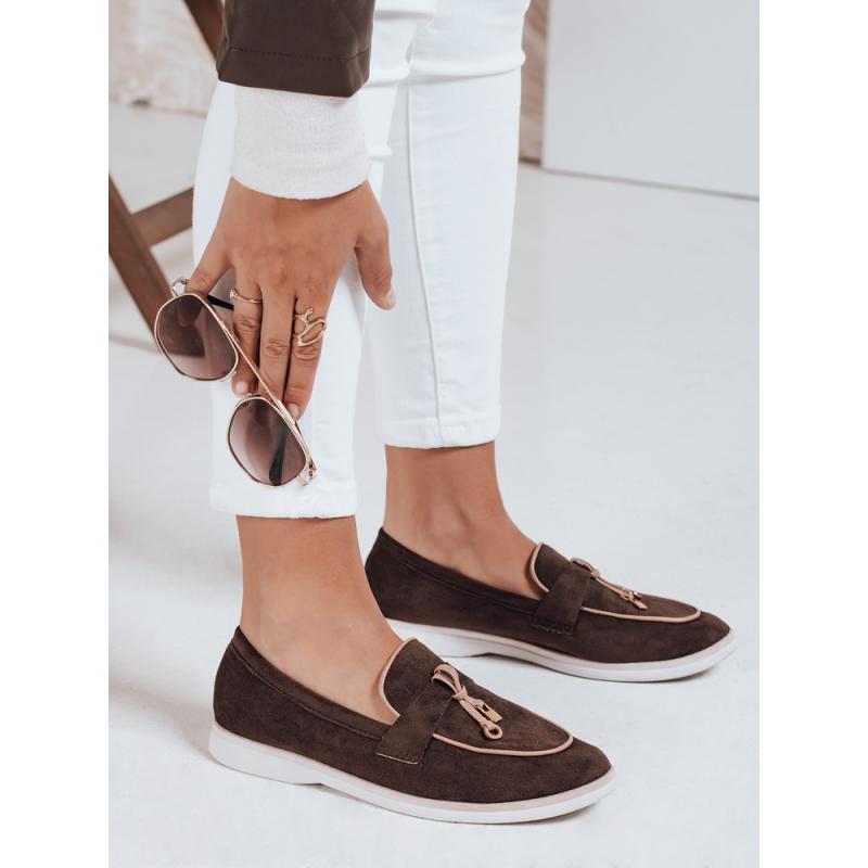 Dámské mokasíny ze semiše, hnědé