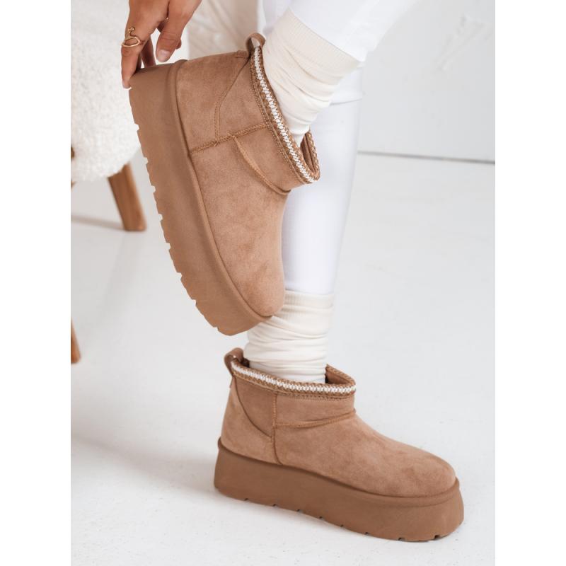 Dámské sněhové boty na platformě, béžové