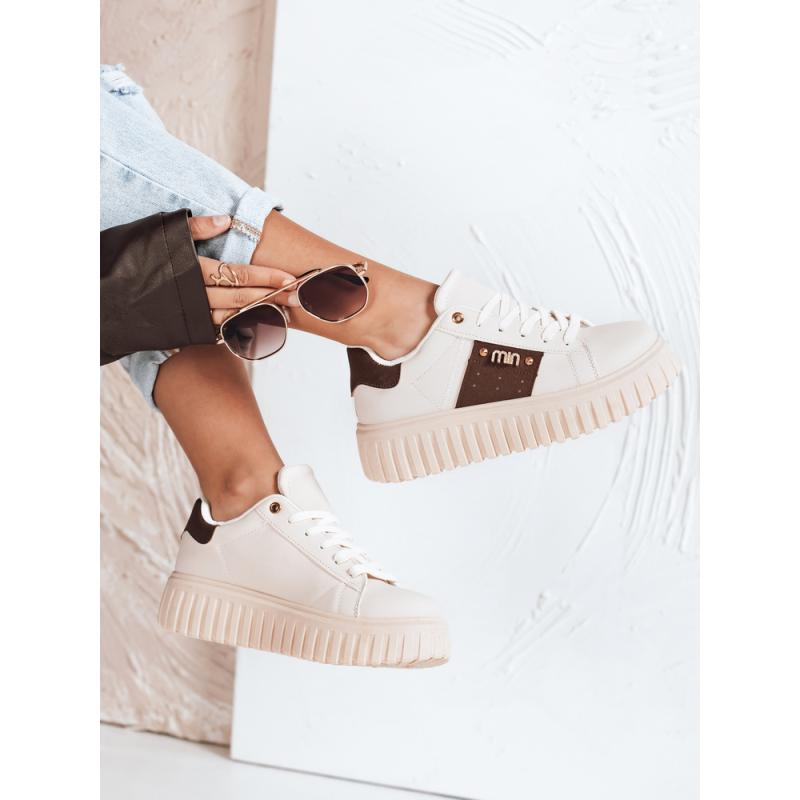 Dámské tenisky na platformě béžové