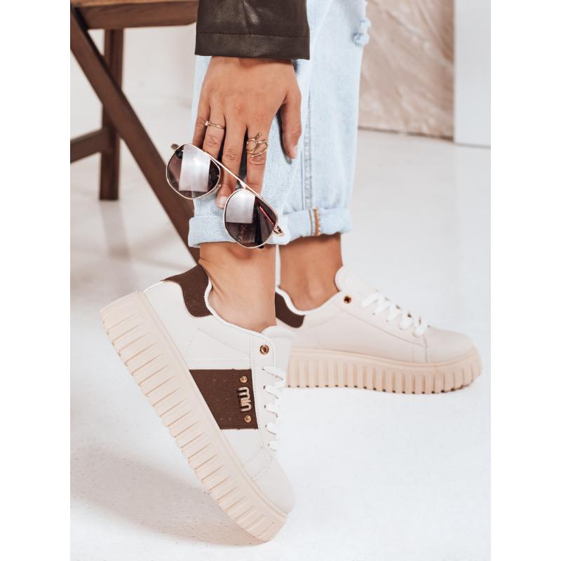 Dámské tenisky na platformě béžové