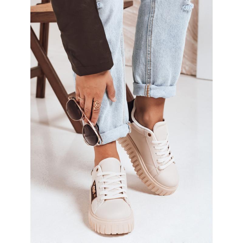 Dámské tenisky na platformě béžové