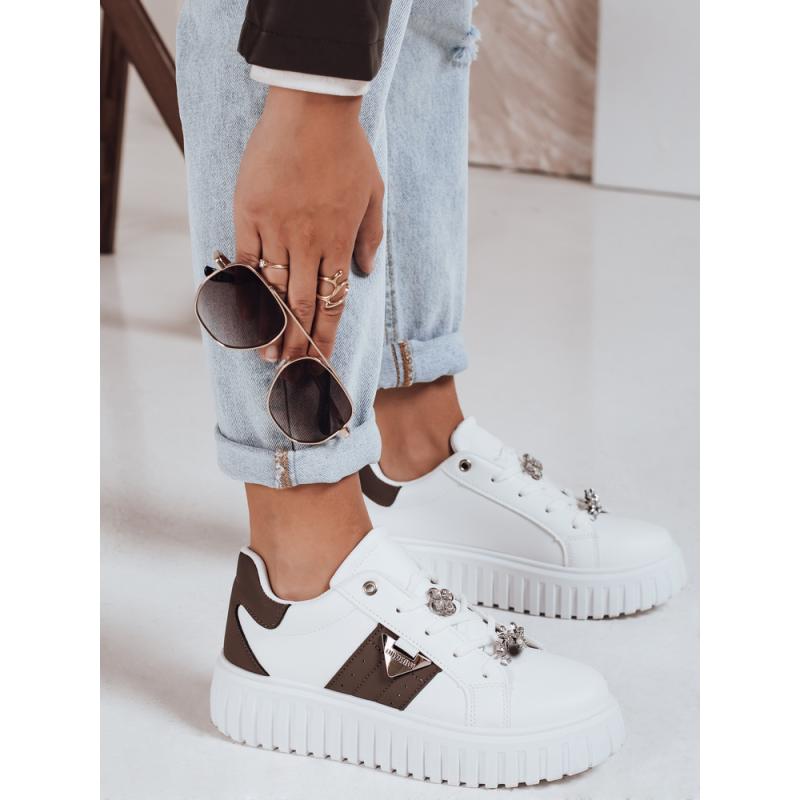 Dámske tenisky na platforme, biele