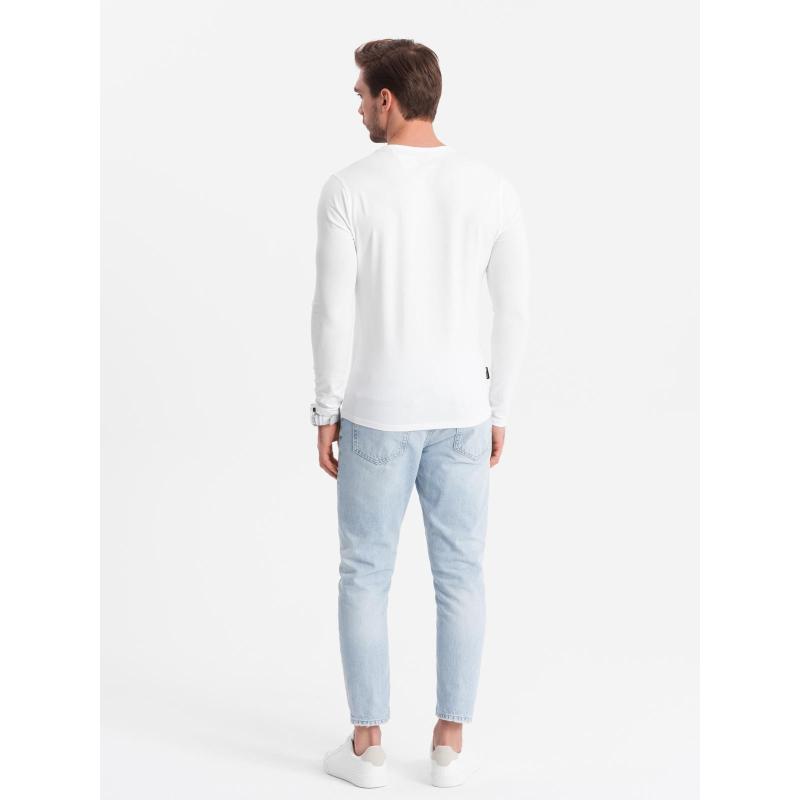 Férfi steppelt kabát fényes felülettel és álló gallérral – fekete V1 OM-JALP-0218