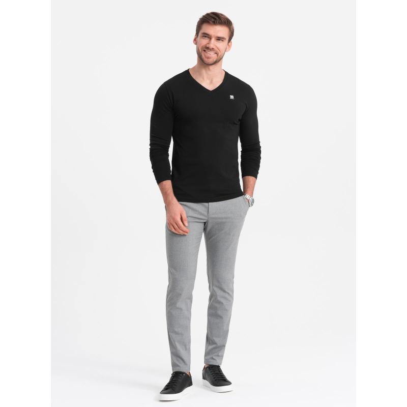 Férfi steppelt kabát fényes felülettel és álló gallérral – világosszürke V5 OM-JALP-0218