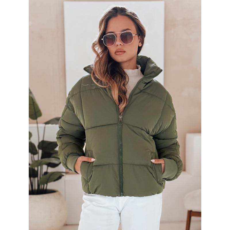 Dámská zimní bunda krátká prošívaná VIBEGIRL zelená