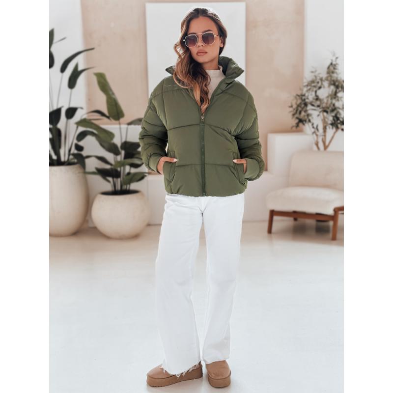 Dámská zimní bunda krátká prošívaná VIBEGIRL zelená