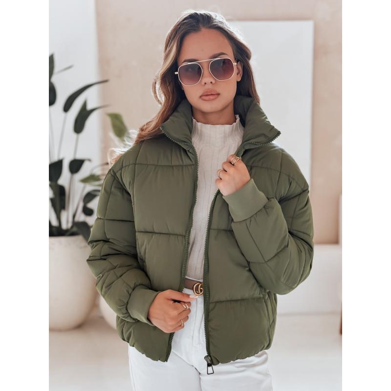 Dámská zimní bunda krátká prošívaná VIBEGIRL zelená