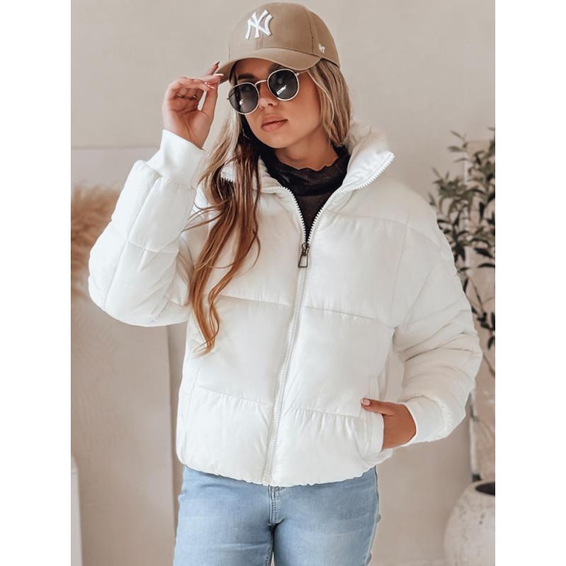 Dámská zimní bunda krátká prošívaná VIBEGIRL bílá