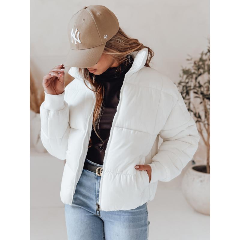 Dámská zimní bunda krátká prošívaná VIBEGIRL bílá