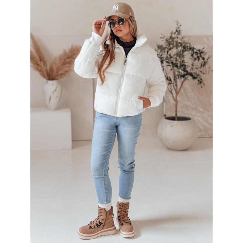 Dámská zimní bunda krátká prošívaná VIBEGIRL bílá
