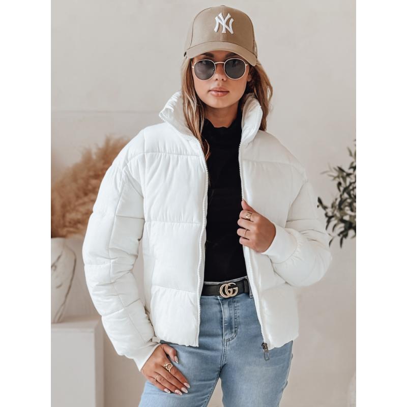 Dámská zimní bunda krátká prošívaná VIBEGIRL bílá