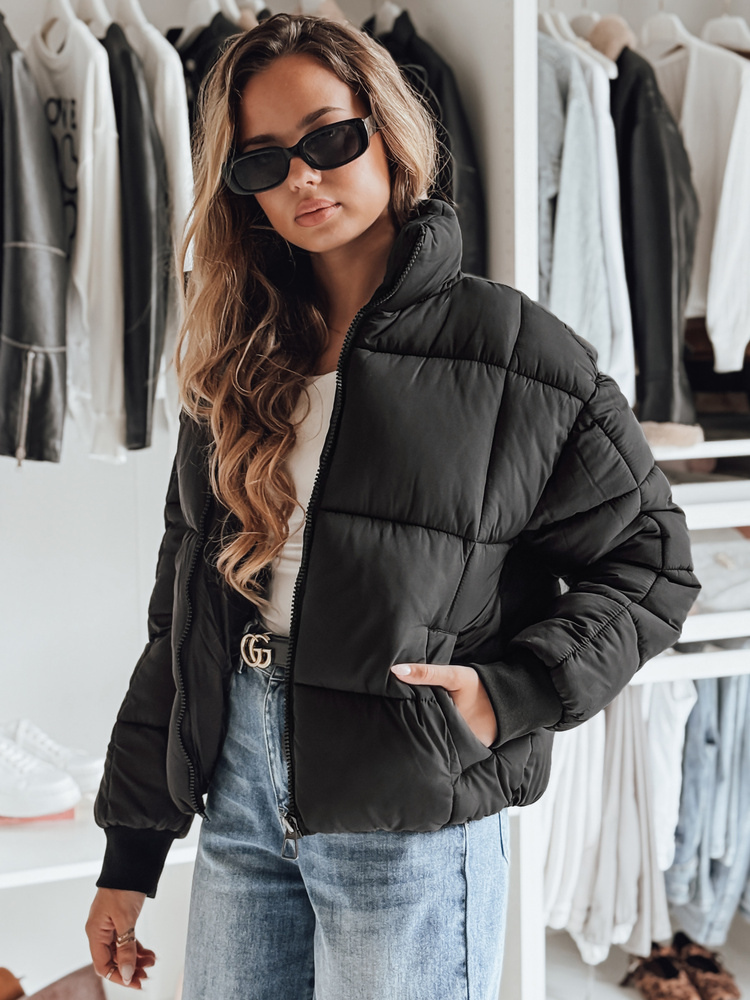 Dámská zimní bunda krátká prošívaná VIBEGIRL černá