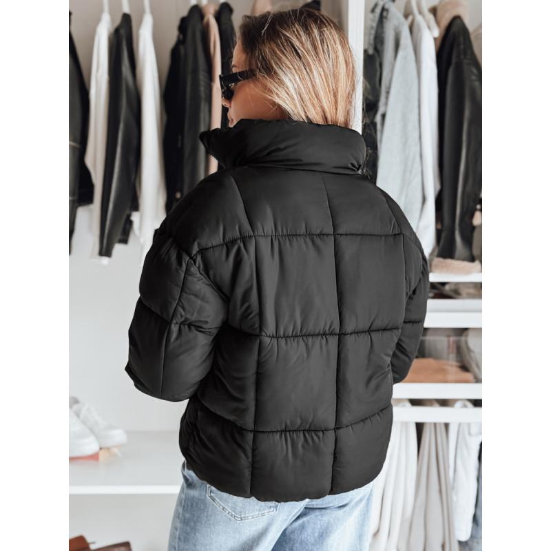 Női rövid steppelt téli kabát VIBEGIRL, fekete