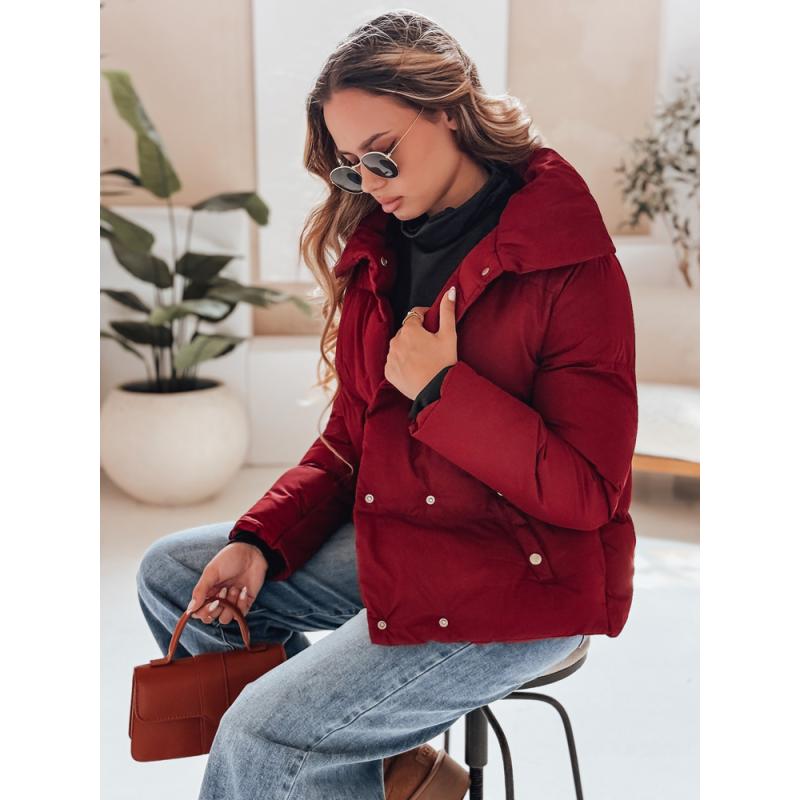 Női steppelt téli kabát LARO, bordó