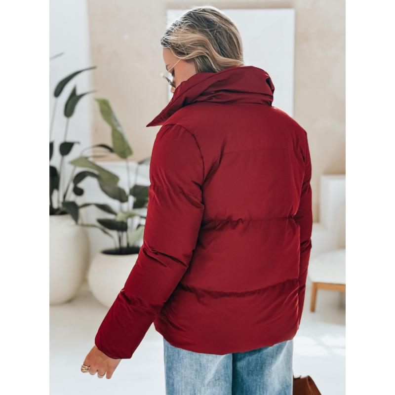 Női steppelt téli kabát LARO, bordó