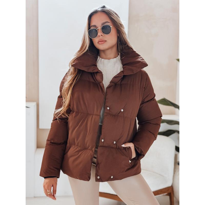 Dámska prešívaná zimná bunda LARO, hnedá