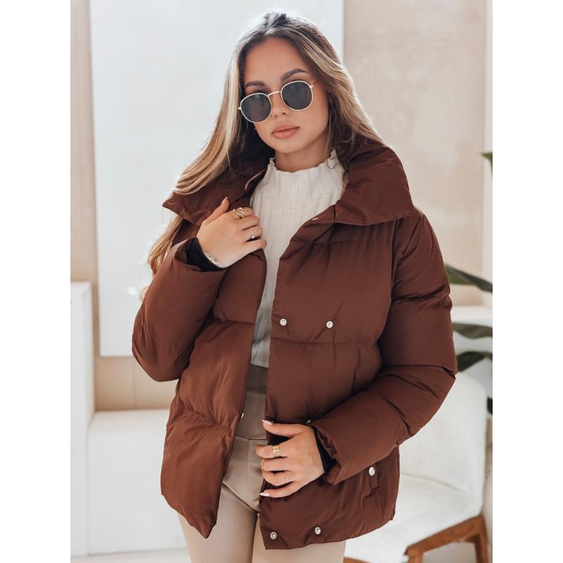 Dámska prešívaná zimná bunda LARO, hnedá