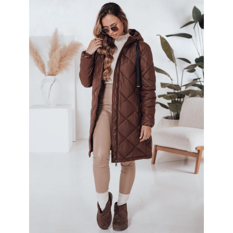 Dámska prešívaná zimná bunda SNOWVIBE, hnedá