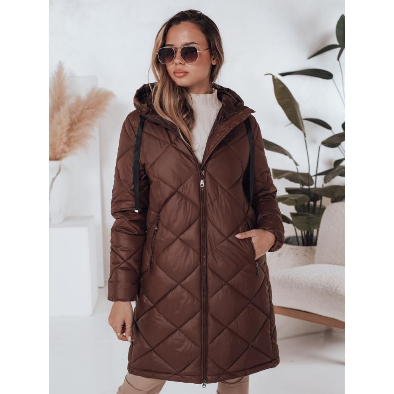 Dámska prešívaná zimná bunda SNOWVIBE, hnedá