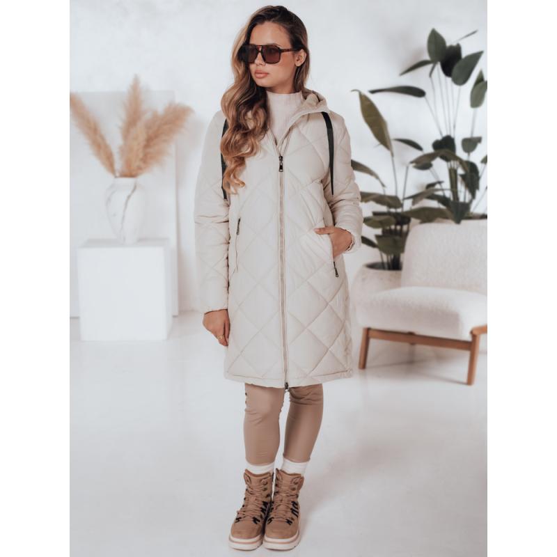 Dámska prešívaná zimná bunda SNOWVIBE, svetlo béžová