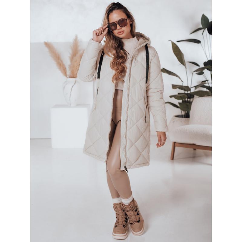 Dámska prešívaná zimná bunda SNOWVIBE, svetlo béžová