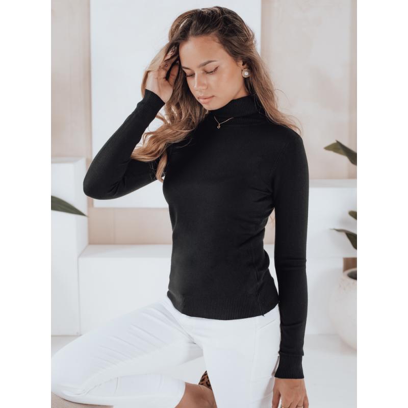 VANORIA női pulóver, rollós nyakkivágással, fekete