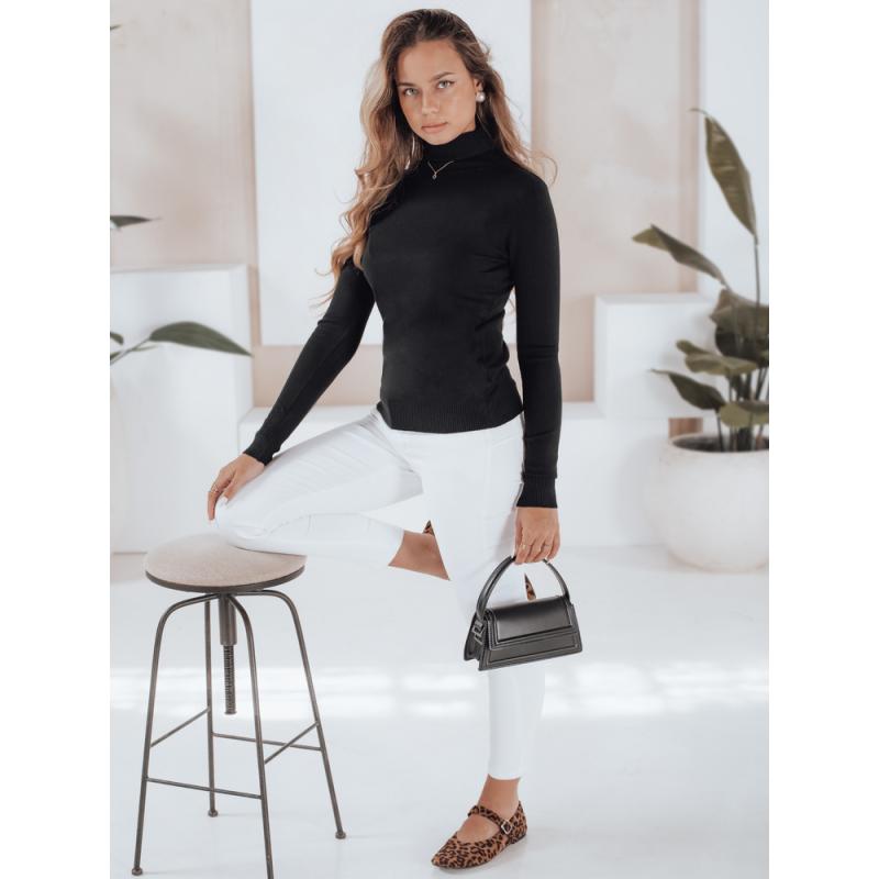 VANORIA női pulóver, rollós nyakkivágással, fekete