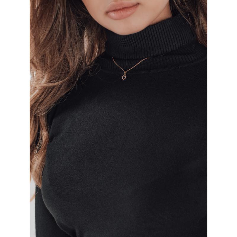 VANORIA női pulóver, rollós nyakkivágással, fekete