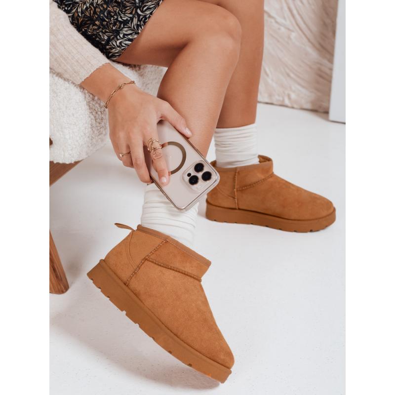 Dámské sněhové boty na platformě kamelové