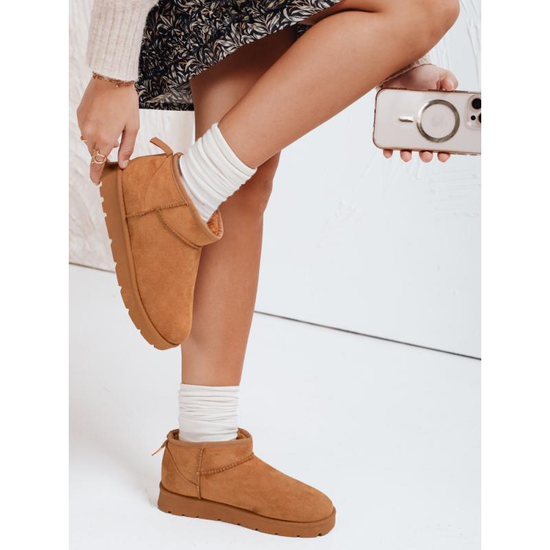 Dámské sněhové boty na platformě kamelové