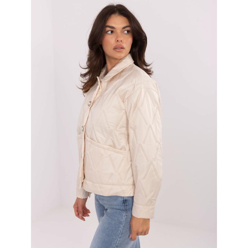 Világos bézs női kabát steppelt RUE PARIS