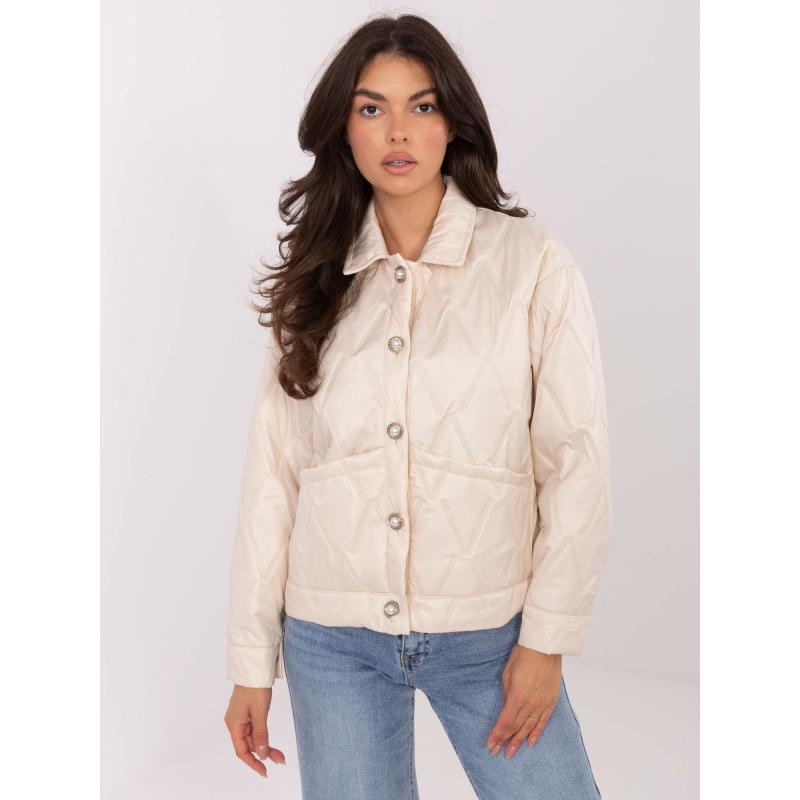 Világos bézs női kabát steppelt RUE PARIS