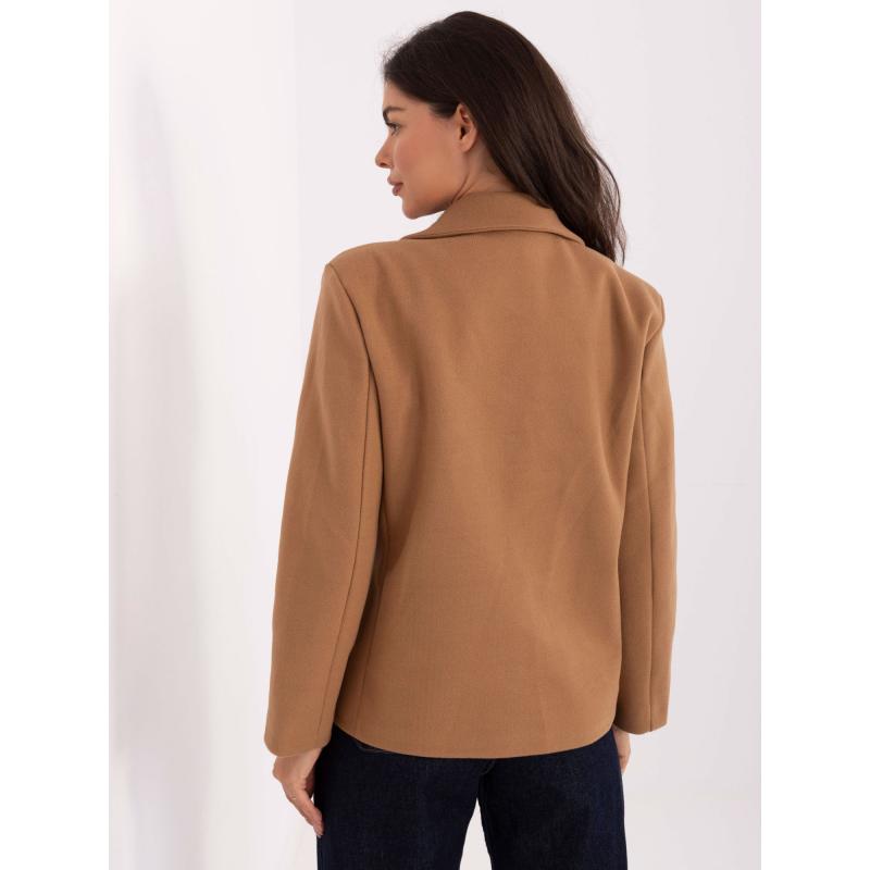 Krátký kabát v barvě camel s podšívkou RUE PARIS