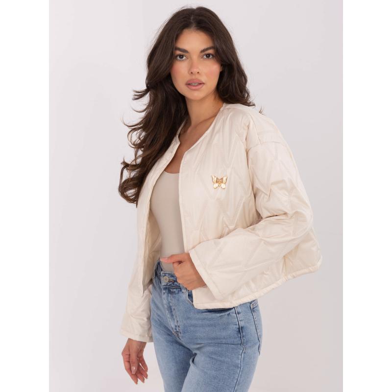 Világosbézs kabát kerek nyakkivágással RUE PARIS