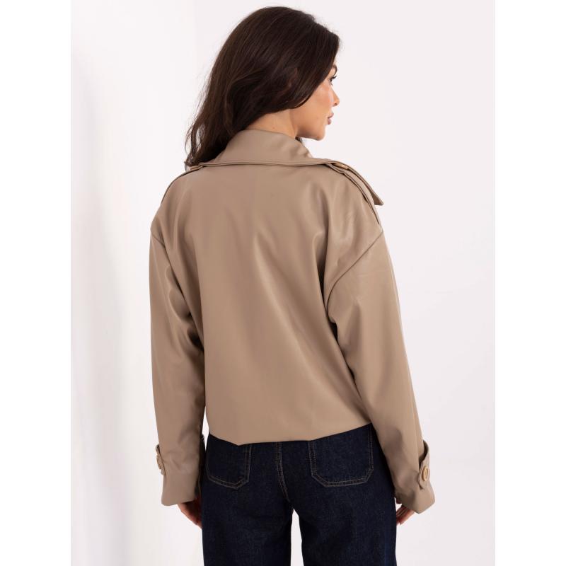 Bežový krátký kabát střihu trenčkotu RUE PARIS