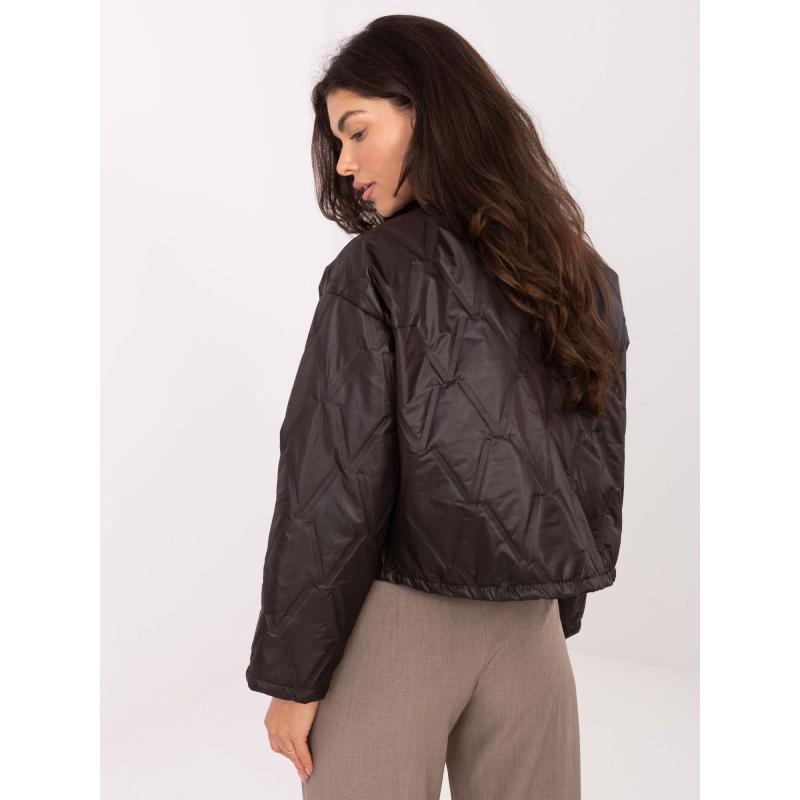 Čokoládová přechodová bunda s prošíváním RUE PARIS