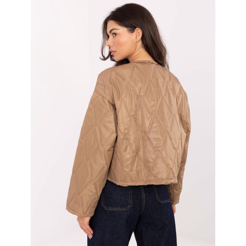 Camelová prošívaná bunda bez kapuce RUE PARIS