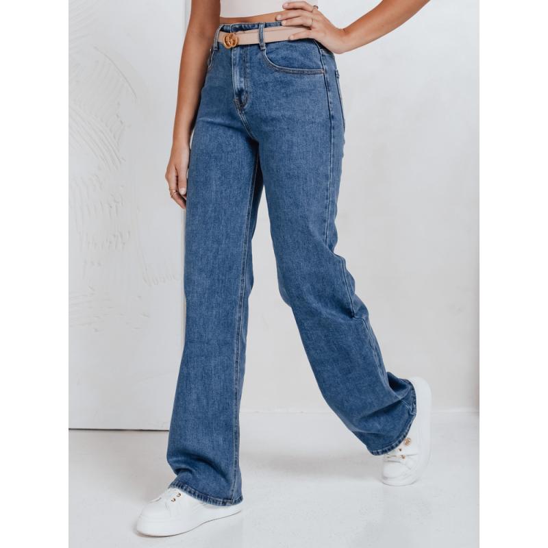 Dámské džíny s širokými nohavicemi, modré