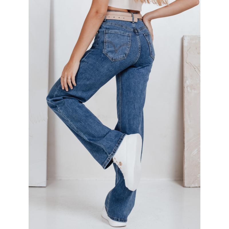 Dámské džíny s širokými nohavicemi, modré
