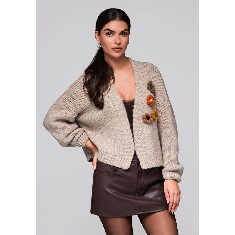 Női pulóver LW-SWCD-0101 világos bézs