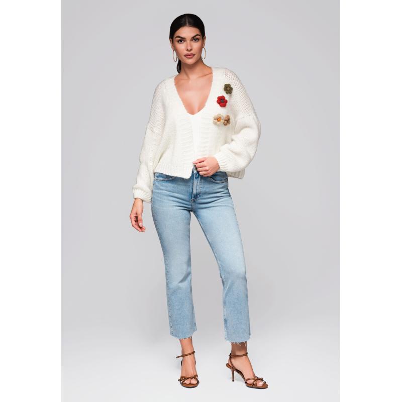 Dámský svetr LW-SWCD-0101 krémový