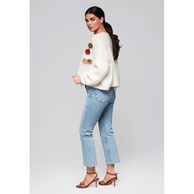 Dámský svetr LW-SWCD-0101 krémový