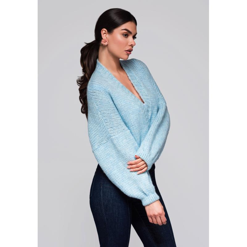 Dámský svetr LW-SWCD-0105 – světle modrý