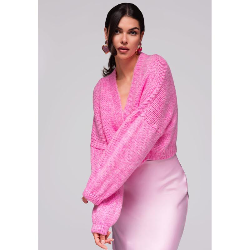 Női pulóver LW-SWCD-0105 - rózsaszín