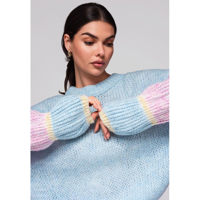 Dámský svetr LW-SWSW-0107 - světle modrý